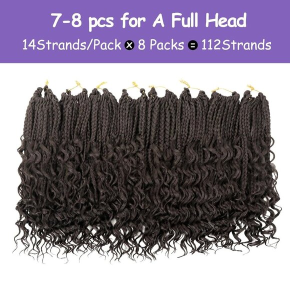 Goddess Box Braids Crochet Hair Synthetic 10in Boho Curls for Black Women main image 6